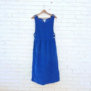 Vintage Talbots Corduroy Jumper Dress Blue